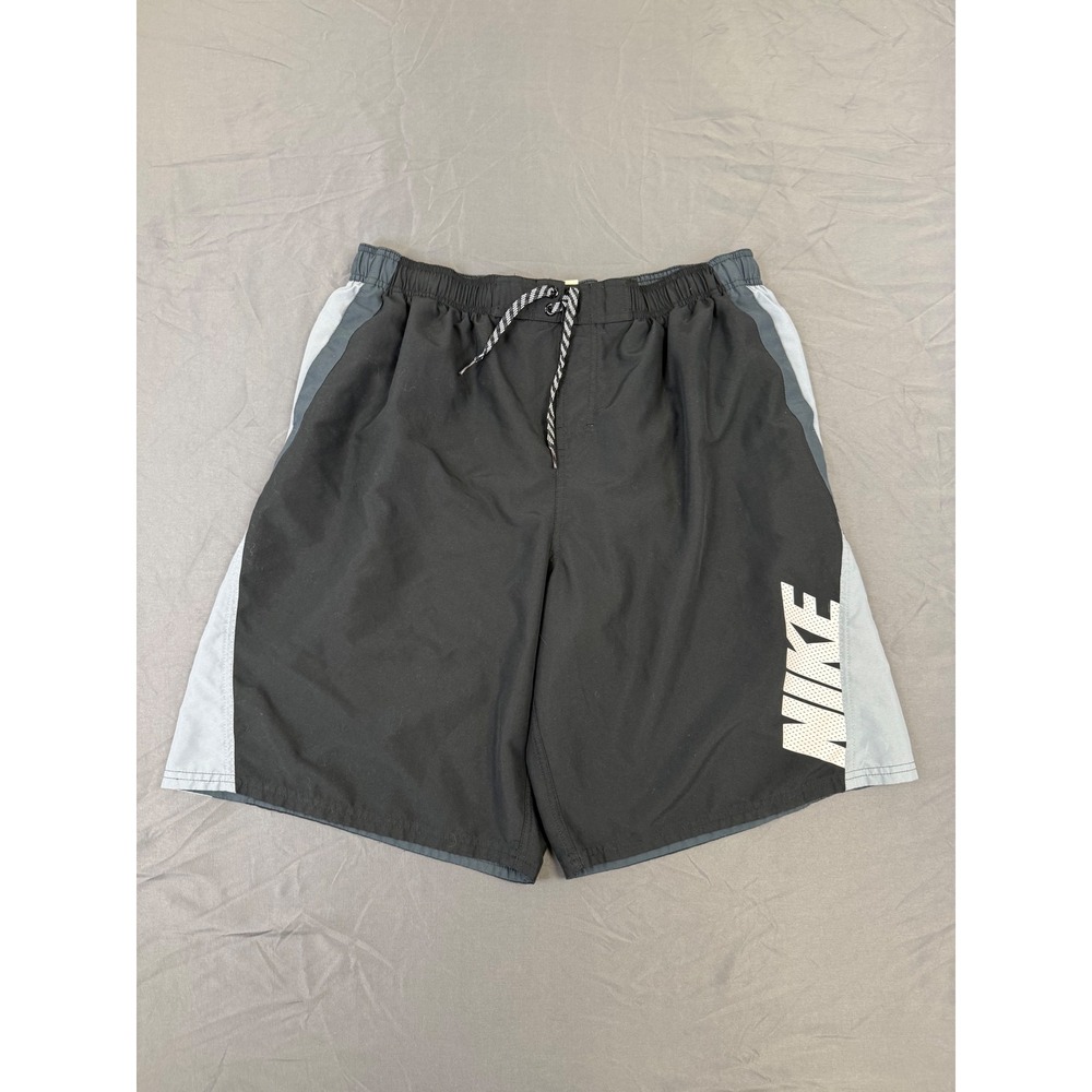 Nike Hydra Mens XXL Black Grey Colorblock Swim Trunks Board‎ Shorts Mesh Liner